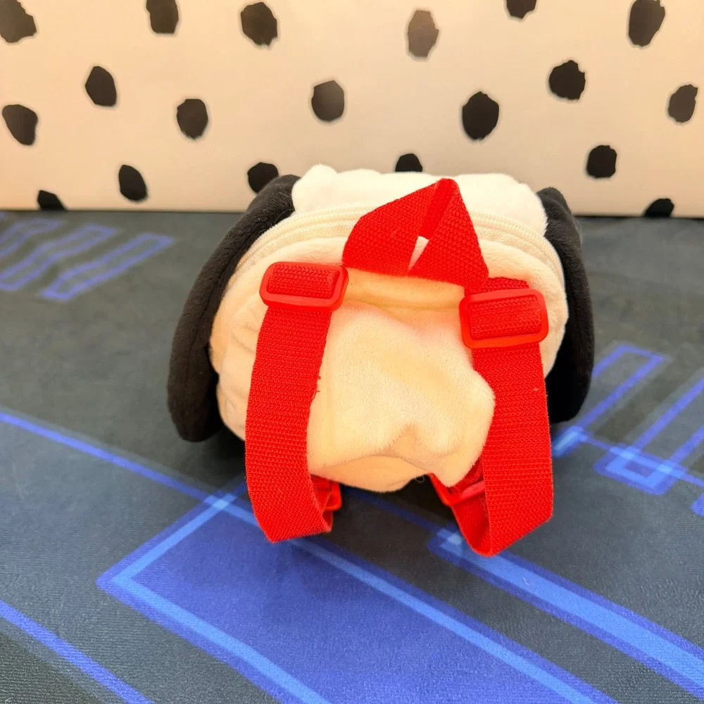 Peanuts Snoopy Plush Backpack Head Shape Red Straps Belt Loops Pouch Bag
